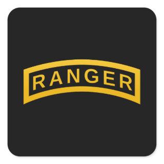 Army RANGER Military Symbol Text Design Square Sticker