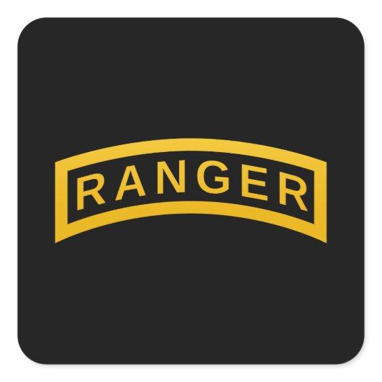 Army RANGER Military Symbol Text Design Square Sticker