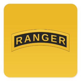 Army RANGER Military Symbol Text Design Square Sticker
