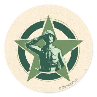 Army Sarge Salutes Classic Round Sticker