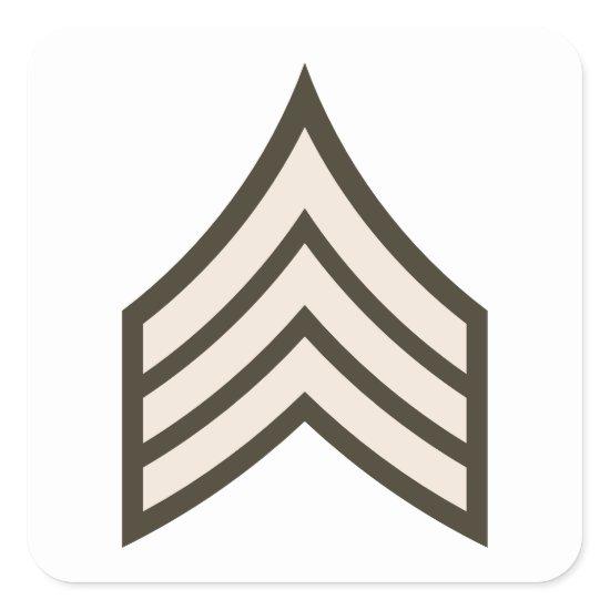 Army Sergeant rank Square Sticker
