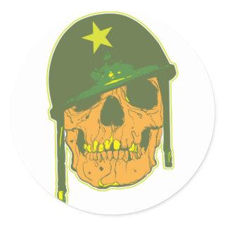 Army Skull Classic Round Sticker