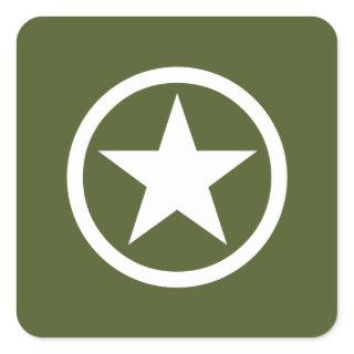 Army Star Square Sticker