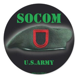 army usasoc Special ops veterans vets patch Classic Round Sticker