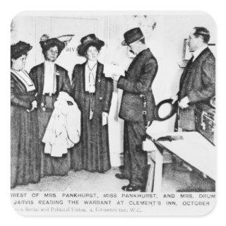 Arrest of Mrs Pankhurst Square Sticker