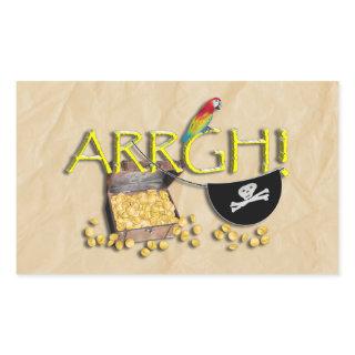 ARRGH! With Pirate Treasure, Parrot & Eye Patch Rectangular Sticker