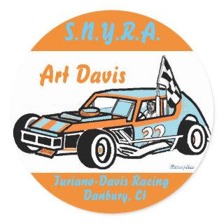 Art Davis Ted Turiano S.N.Y.R.A. Danbury Racearena Classic Round Sticker
