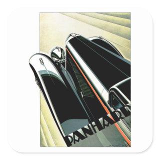 Art Deco Automobile Square Sticker