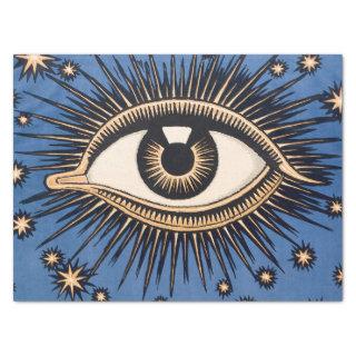 Art Deco Blue All Seeing Eye Great Gatsby 1920's Tissue Paper