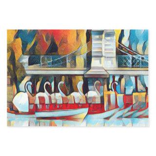 Art Deco Boston Swan Boats   Sheets