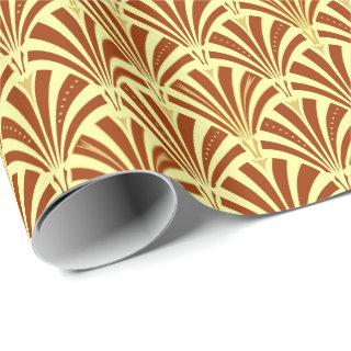 Art Deco fan pattern - copper on yellow