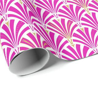 Art Deco fan pattern - peppermint pink