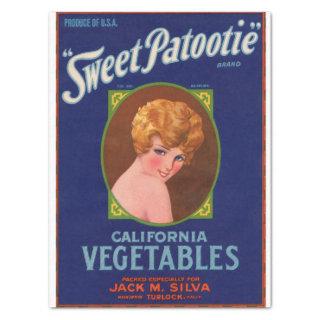 Art Deco Fruit Vegetable Label Decoupage Tissue Paper