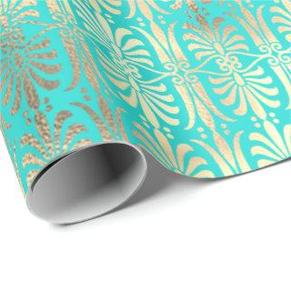 Art Deco Gold Champaigne Mint Green Ocean