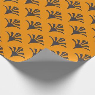 Art Deco Pattern 02 - Deco Black on Vivid Gamboge