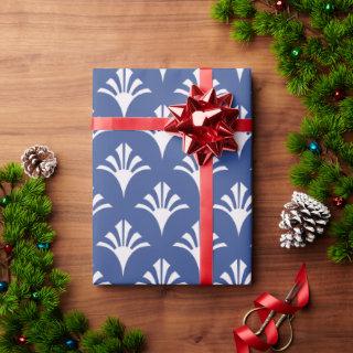 Art Deco Pattern 02 - White on Prussian Blue