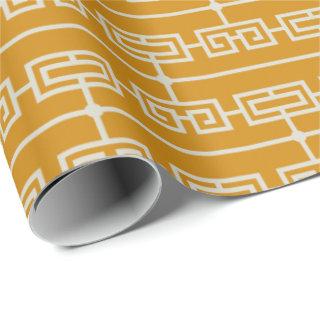Art Deco Pattern 09 - Off-White on Deco Gold