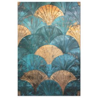Art Deco, Repeat Pattern, Textured Tile Art Tissue Paper