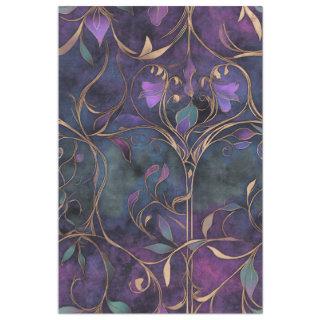 Art Deco Repeat Pattern Tile Dark Moody Background Tissue Paper