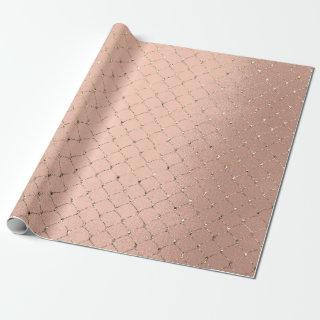 Art Deco Rose Gold Sepia Faux Gold Net