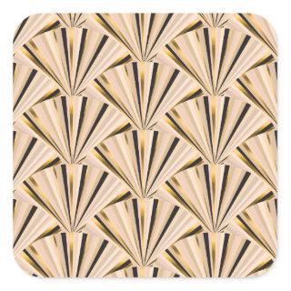 Art Deco Scales: Geometric Golden Glamour Square Sticker