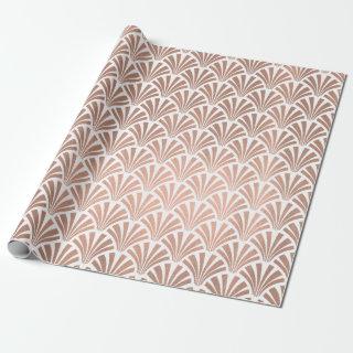 Art Deco Seashells Scales Rose Gold Copper White