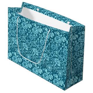Art Nouveau Carnation Damask, Indigo and Sky Blue  Large Gift Bag
