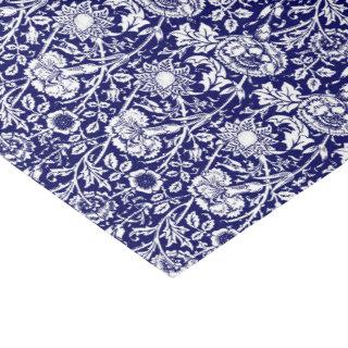 Art Nouveau Carnation Damask, Navy and White Tissue Paper