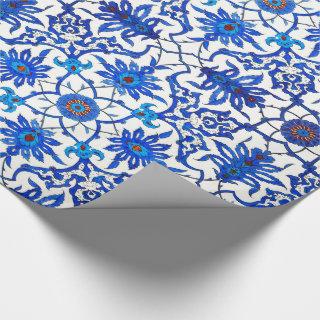 Art Nouveau Chinese Tile - Cobalt Blue & White