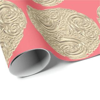 Art nouveau gold peach metallic look abstract