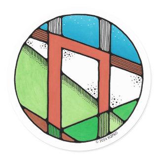 Art Nouveau Rune Uruz - STRENGTH  Classic Round Sticker