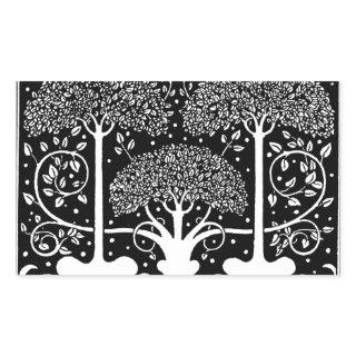 Art Nouveau Tree Beardsley Pattern Rectangular Sticker