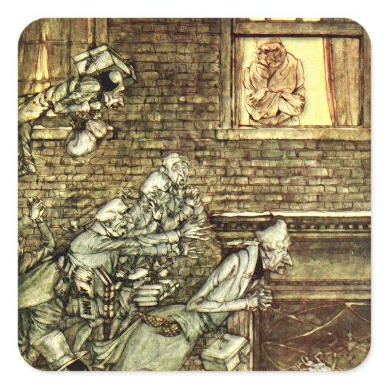 Arthur Rackham - A Christmas Carol - Ghosts Square Sticker