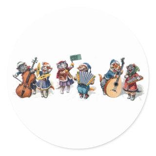 Arthur Thiele - Cats Playing Musical Instruments Classic Round Sticker