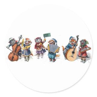 Arthur Thiele - Cats Playing Musical Instruments Classic Round Sticker