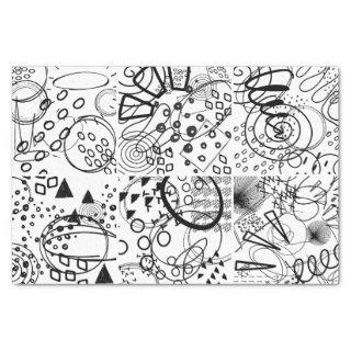 Artist Black White Doodle Scribble Pattern Texture Tissue Paper
