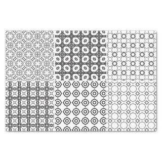 Artist Geometric Circle Grid Black White Texture Tissue Paper