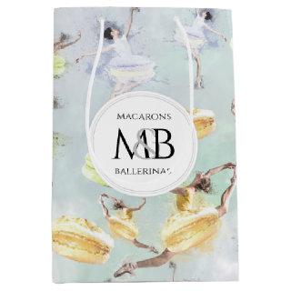 Artistic Ballerinas and Macarons Pastel Watercolor Medium Gift Bag