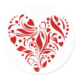 Artistically Patterned Heart Sticker