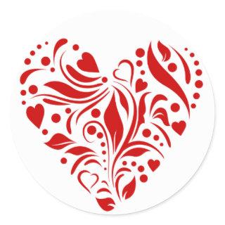 Artistically Patterned Heart Sticker