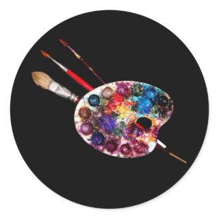 ARTIST'S COLOUR PALETTE CLASSIC ROUND STICKER