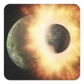 Artist's concept of a celestial body square sticker