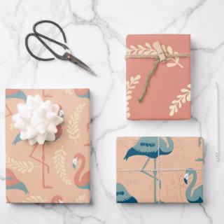 Arts & Crafts style decorative Flamingo patterned  Sheets