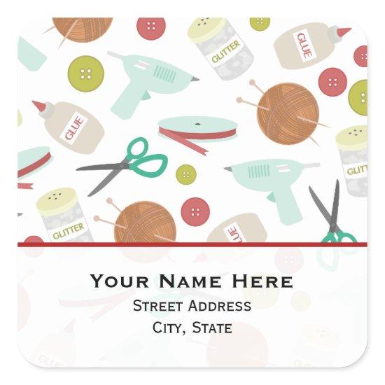 Arts & Crafts Themed  Address Sticker