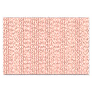 Artsy Coral Orange Salmon White Zigzag Stripes Art Tissue Paper