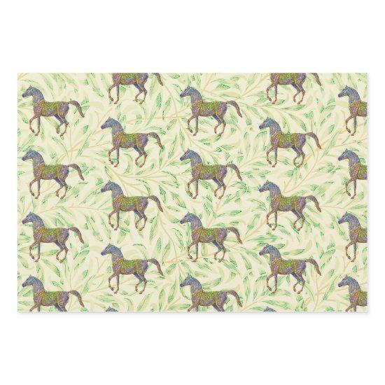 Artsy Horse Wrapping Craft Paper in Green