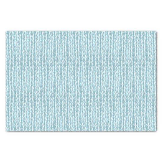 Artsy Light Blue White Zigzag Stripes Art Tissue Paper