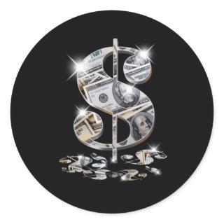 As Dollar Bill Dollar Sign Classic Round Sticker