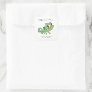 ascal Tangled Thank You Wedding  Square Sticker