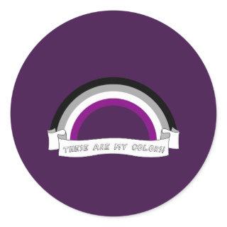 Asexuality pride rainbow classic round sticker